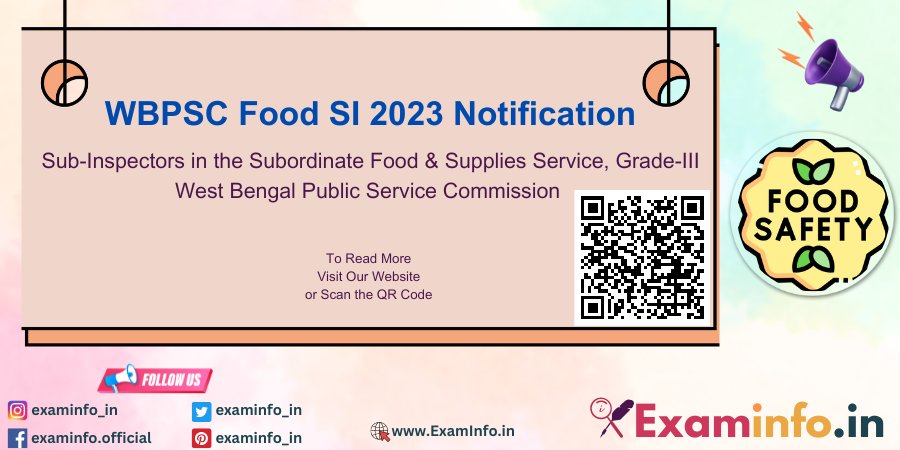 wbpsc-food-si-2023-notification