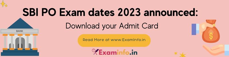SBI PO Exam dates 2023