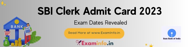 SBI Clerk Admit card available